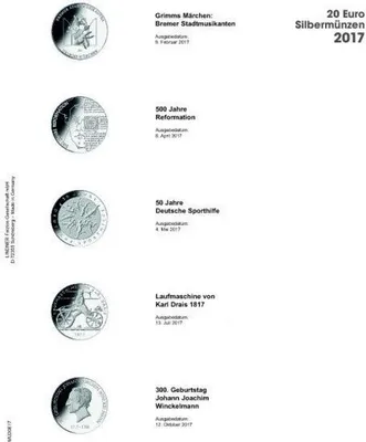 Produktbild von Lindner MU20E17 Multi collect Vordruckblatt für 20 € -Silbermünzen Bundesrepublik Deutschland 2017