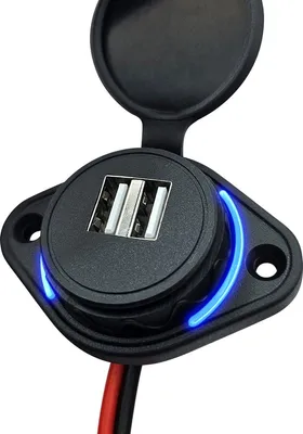 Produktbild von POUSB-2 12V USB-Steckdose 2 Ports 5V/3,1A Einbau Auto Boot Blau