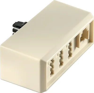 Produktbild von Goobay 50329 TAE Adapter TAE-F-Stecker >  3x TAE N/F/F- Buchse , RJ11-Buchse (6P4C), 1 x im Plastikbeutel, Beige