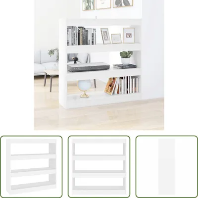 Produktbild von The Living Store Bücherregal/Raumteiler Weiß 100x30x103 cm