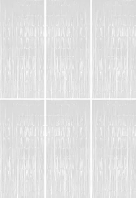 Produktbild von 6x Lametta Vorhang - weiß - 91x244 cm