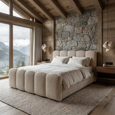 Produktbild von ELVORA DESIGN. Boxspringbett 160x200 cm Bettkasten und Matratze, VELA, Creme