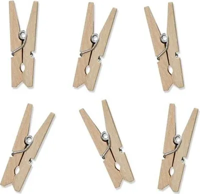 Produktbild von 10 kleine natürliche Holzklammern 3,5 cm