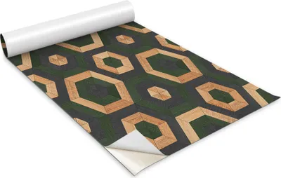 Obrázek produktu pro Samolepicí fólie na nábytek - Dekorační fólie - Stolní nábytek - Lze stříhat na míru - Dřevěné šestiúhelníky - 100 x 50 cm