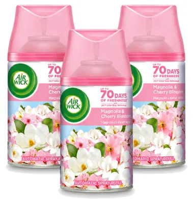 Productafbeelding van 3 x Air Wick Freshmatic navulling - Magnolia & Kersenbloesem - 250 ml - Voordeelverpakking - 3 stuks