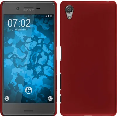 Produktbild von PhoneNatic Case kompatibel mit Sony Xperia X - Hülle rot gummiert Hard-case + 2 Schutzfolien