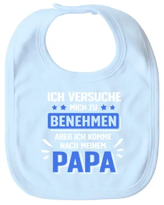 Immagine prodotto di Bavaglino per bebè stampato con la scritta I'm trying to behave funny sayings Bavaglino per bebè Moonworks® boys azzurro unisize