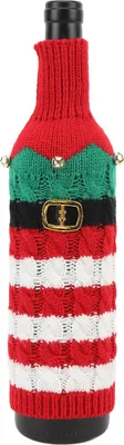 Image de Xmas Wine Bottle Cover Innovative Knitted Wine Bottle Sweater Reusable Wine Bottle Cover for Home Storage Visits Receptions Parties
