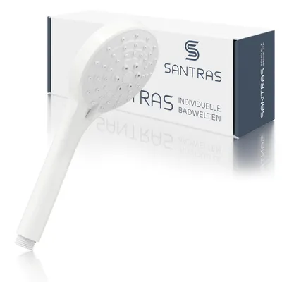 Produktbild von SANTRAS® Handbrause in Weiß (RAL 9003) - dreifach verstellbarer Duschkopf