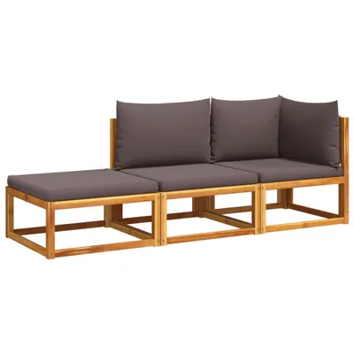 Produktbild von vidaXL 3-tlg. Gartensofa-Set mit Kissen Holz Akazie & Seil