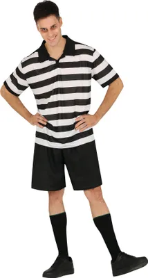 Produktbild von Filmstrippen Streifen-Kostüm Klassisches Schwarz Weiß Outfit Halloween Themenparty Erwachsene, Größe: 52 - 54 (L) Farbe: Weiß