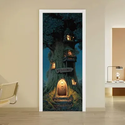 Obrázek produktu pro Samolepicí samolepka na dveře – motiv: okno – rozměry: 80 x 200 cm
