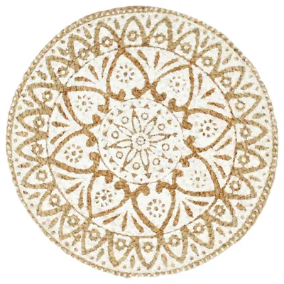 Image de vidaXL Sets de table 4 pcs. Blanc 38 cm Rond Jute
