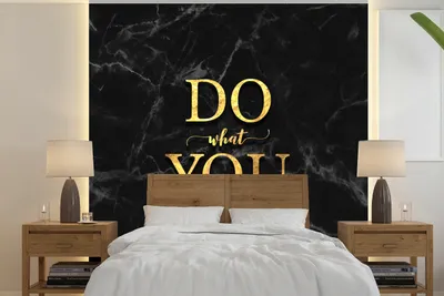 Produktbild von MuchoWow® Fototapete für Wohnzimmer oder Schlafzimmer Wandtapete Vinyl Motivtapete Zitate - Motivation - Gold - Marmor - 350x350 cm - Schlafzimmertapete
