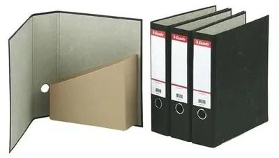 Obrázok produktu pre Pákový šanón a zakladač, 2in1, 75 mm, A4, kartón, mramorový, ESSELTE, čierny
