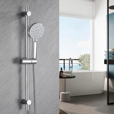 Immagine prodotto di Famanu, barra per doccia da 68 cm, acciaio inossidabile, con regolazione a pressione