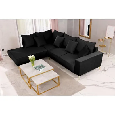 Obrázek produktu pro FurMeb24 ECKSOFA TIVOLI s funkcí spaní a lůžkem 270 x 220 cm ČERNÁ - levá strana