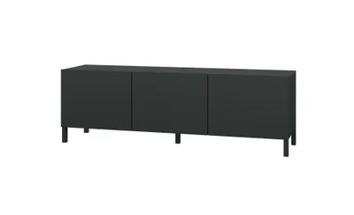 Produktbild von Sophia Lowboard 139 cm 3-türig mit Metallfüßen schwarz-matt