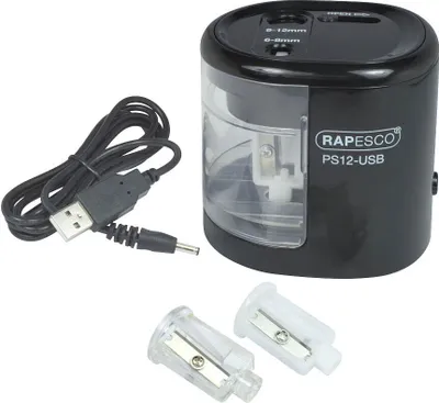 Zdjęcie produktu dla RAPESCO 1449 Elektryczna podwójna temperówka PS12-USB czarna(T)