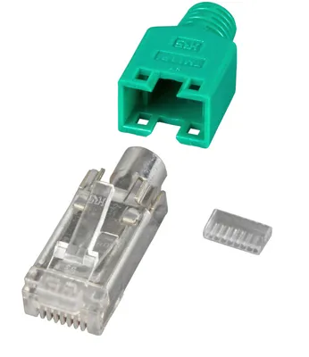 Immagine prodotto di Connettore RJ45 Hirose STP, TM11 verde, 100 pezzi, 3 elementi, Cat. 5e