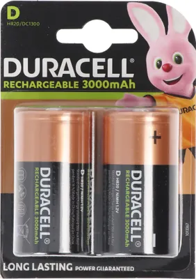 Produktbild von Duracell Recharge Akku HR20 Mono LR20 NiMH 3000mAh 2er Blister