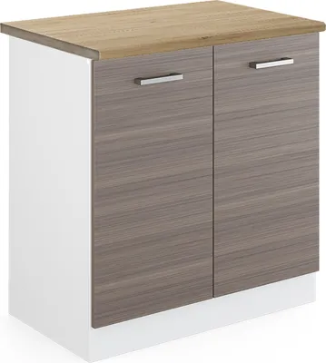 Produktbild von Spülenunterschrank Vicco R-Line Edelgrau 80 cm , AP Eiche, Model 46162