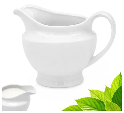 Zdjęcie produktu dla Mlecznik 200ml Ceramiczny Elegancki Dzbanuszek do Mleka Karafka Biały