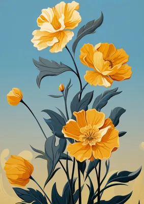 Produktbild von Plakat 29,7x42cm Goldene Blumenmorgen