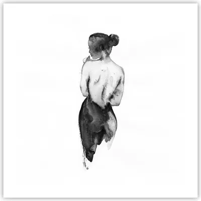 Produktbild von Poster - Poster ohne Rahmen - Aquarell Frau Nacktheit - 60x60 cm - Wand Bild - Wanddeko - Wandbilder - Kunstposter - Wandposter - Bilder - Kunstdruck - Wanddekoration - Wandbild - P2XAC60x60-4721