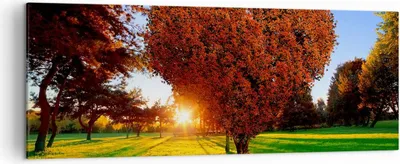 Produktbild von Bild auf Leinwand - Leinwandbild - Baum Park Frühling Herz - 140x50cm - Wand Bild - Wanddeko - Leinwanddruck - Bilder - Kunstdruck - Wanddekoration - Leinwand bilder - Wandkunst - AB140x50-2823