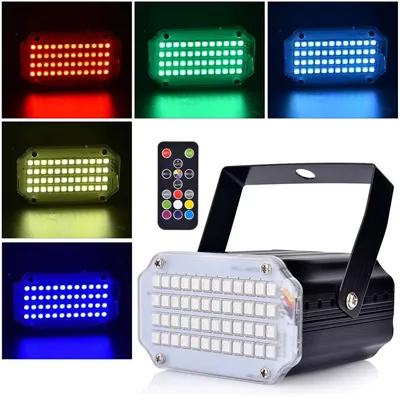 Produktbild von Mini Stroboskop Disco Licht 48 LED & Fernbedienung Sound aktiviert für DJ Party