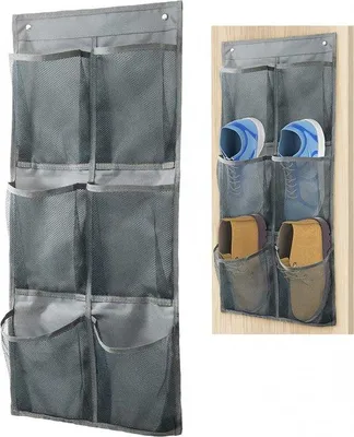 Zdjęcie produktu dla Organizer na buty do szafki na buty i wąskich drzwi, 6 przegródek, wiszący organizer na buty do przedpokoju