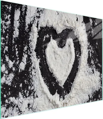 Produktbild von Hygienisches Glas-Schneidebrett, Herz-Design, 52x30 cm, hitzebeständig, rutschfest