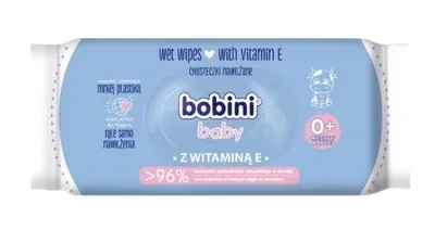 Obrázok produktu pre Bobini, Chusteczki nawilżane z witaminą E, 60 sztuk