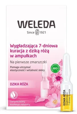 KURACJA DO TWARZY (7 DNIOWA) Z DZIKĄ RÓŻĄ W AMPUŁKACH ECO (7 x 0,8 ml) 5,6 ml - WELEDA