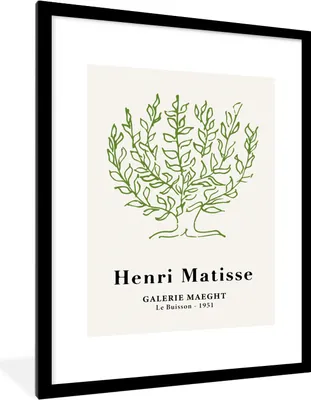 Produktbild von MuchoWow® Gerahmtes Poster Matisse - Baum - Grün - Natur - Kunst 60x80 cm - Poster mit Schwarzem Bilderrahmen Wandposter Rahmen Foto Bilder - Wohnzimmer - Dekorationen - Prämie