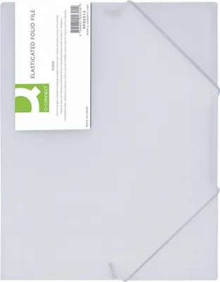 Produktbild von Connect Folder Clip & Elastic Frosted Transparent, 32 cm, 24,8 cm, Transparent, 24 Stück