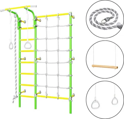 Produktbild von Sprossenwand kinderzimmer Next-3 Grün | Kletterwand | Turngeräte | Wandmontage