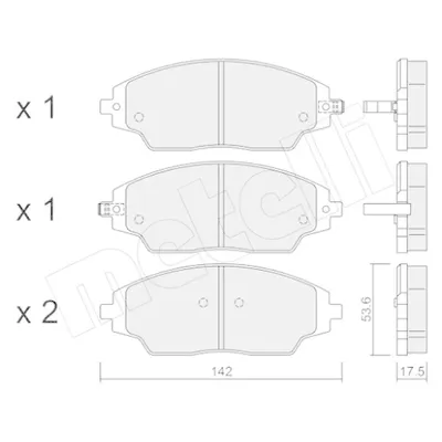 Produktbild von METELLI Bremsbeläge Satz Vorne Bremsklötze für CHEVROLET AVEO Schrägheck (T300) 22-1008-0