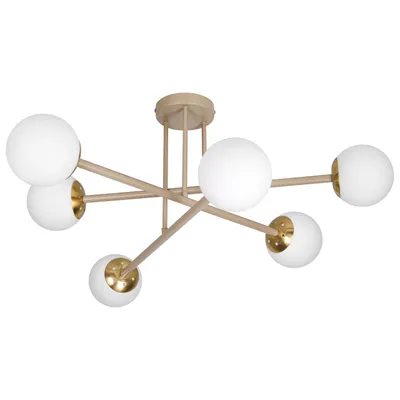 Produktbild von MasterLED Deckenleuchte E27 Bali-12 6-flammig mit Glaskugeln 74 cm Kaschmir Gold