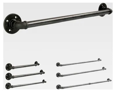 Produktbild von Kleiderstange Pipe GARD Wall | Einfache Wandmontage | Garderobenstange im Industrial Design | Kleiderstangen aus Metall | DIY-Garderobe Temperguss | T6cm * B60cm