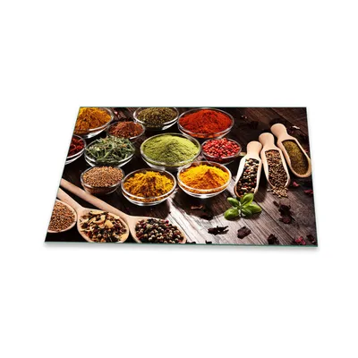 Produktbild von Herdabdeckplatte Glaskeramik 1 Teilig 80x52 Gewürze Bunt Abdeckung Glas Spritzschutz