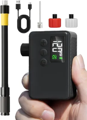 Obrázek produktu pro Elektrická mini pumpa na kolo - 120 PSI - Digitální manometr - 104 gramů