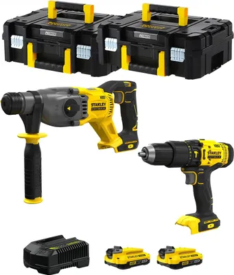 Image de STANLEY FatMax Kit SVK200 (SFMCH900 + SFMCD711 + 2 x 2.0 Ah + Ladegerät + 2 x TSTAK II)
