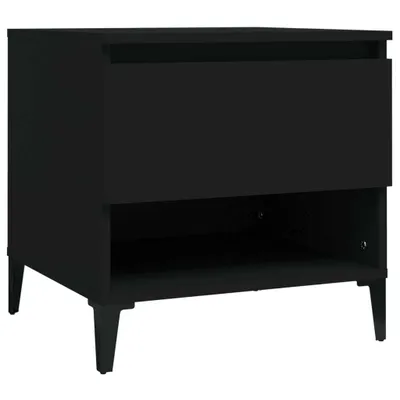 Image de Table d'appoint Noir 50x46x50 cm Bois d’ingénierie