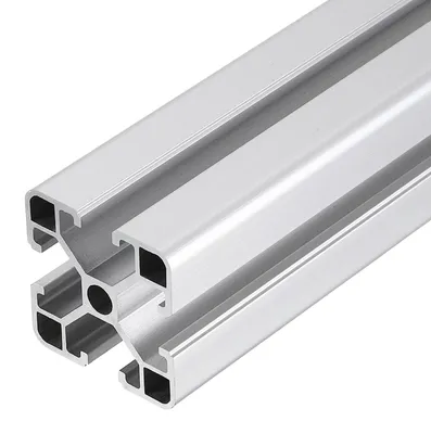 Immagine prodotto di 4 profili lineari in alluminio anodizzato con scanalature a T, modello 4040, lunghezza 500 mm