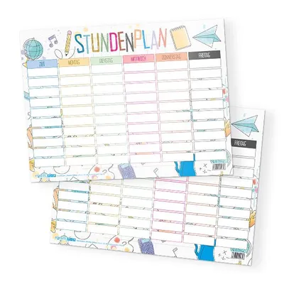 Produktbild von itenga Stundenplan DIN A4 300 g/m² Schulanfang Doodles