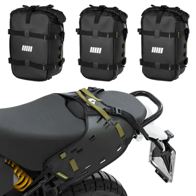 Immagine prodotto di SCHNORR BagHub + borse laterali, set da 3 Borse morbide da moto da 42 L - compatibili con Ducati DesertX