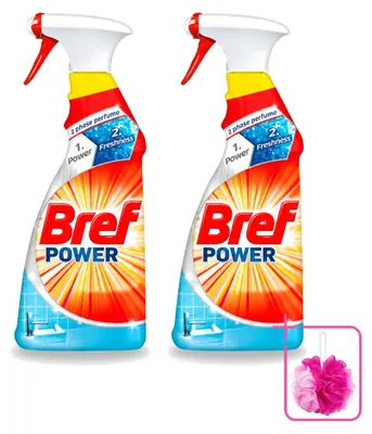 Produktbild von 2 x Bref Power Badreiniger - Anti-Kalk & Schmutz - 750 ml - Sparpackung - 2 Stücke