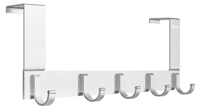 Zdjęcie produktu dla Wieszak na ubrania, metalowy, z 5 haczykami, wymiary: 33 x 11,2 x 5 cm